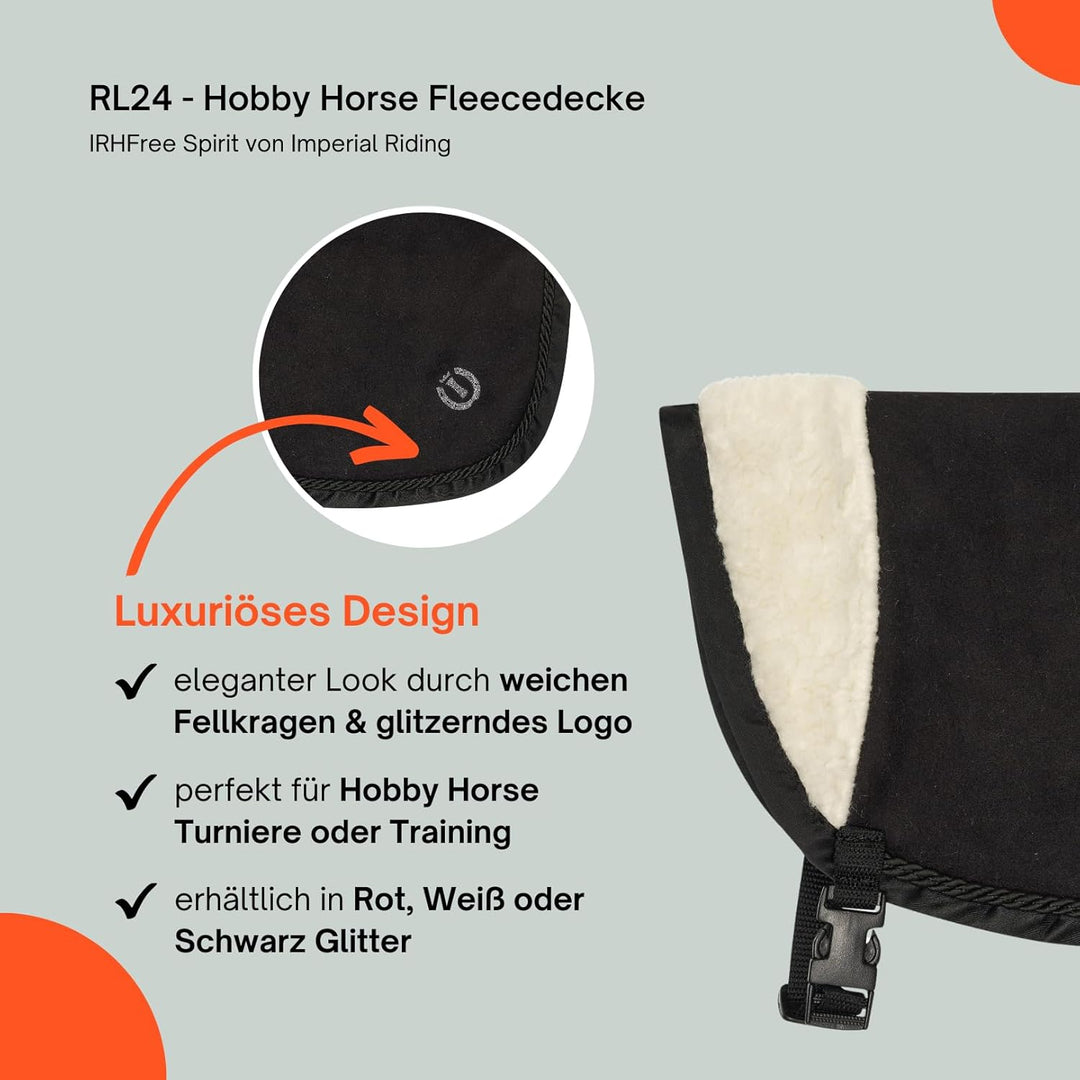 RL24 - Hobby Horse Fleecedecke IRHFree Spirit von Imperial Riding – Spielzeug Pferdedecke mit Pelzkr