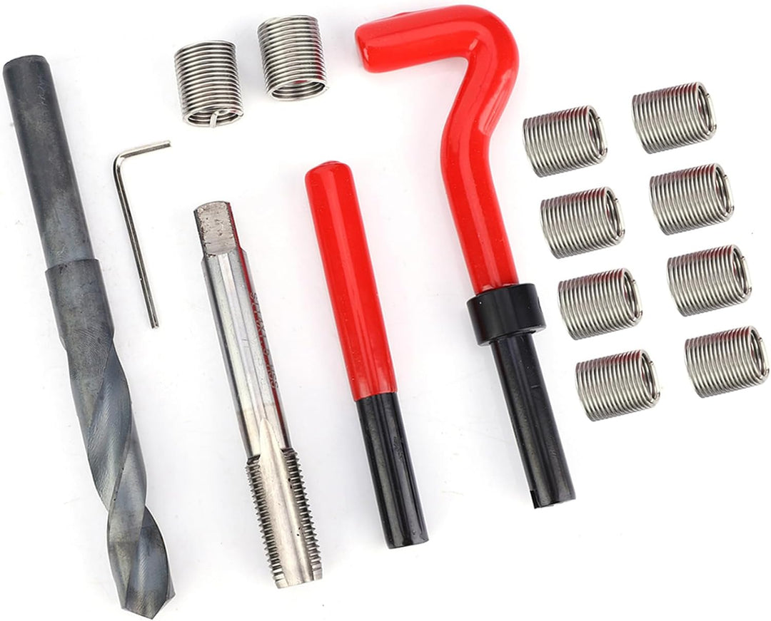 15 Stück Gewindeeinsätze M14x1.5 Innengewinde Reparatur Zubehör Sortiment Kit Bohren Helicoil Repara