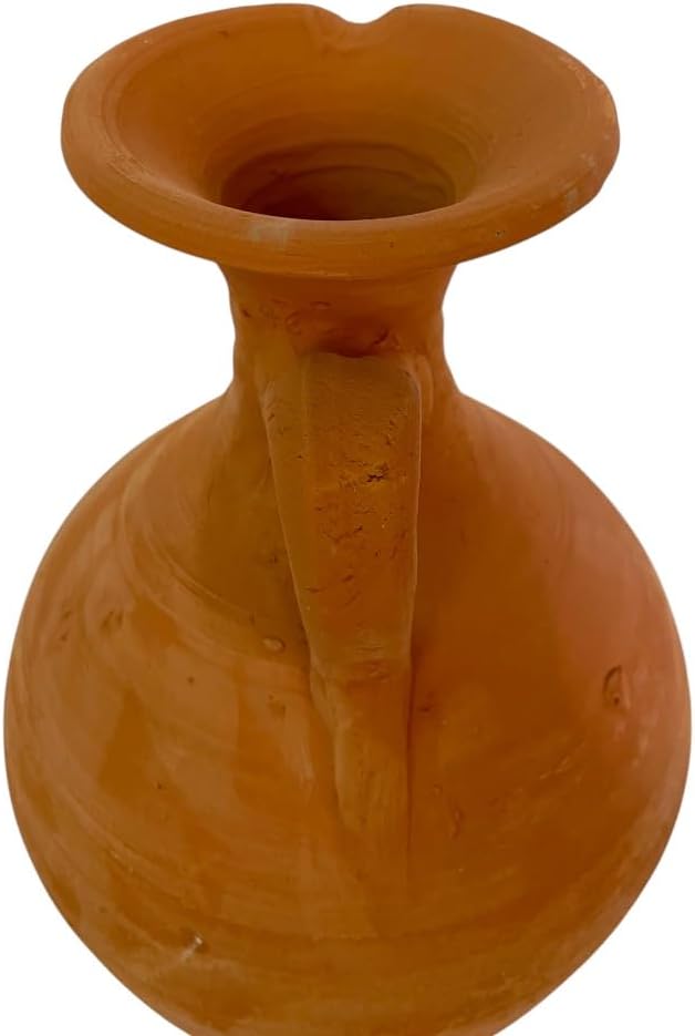 Marokkanisches Berber-Set aus Terrakotta, Krug 2,5 l mit 4 Gläsern, handgefertigt, Karaffe 31 cm mit
