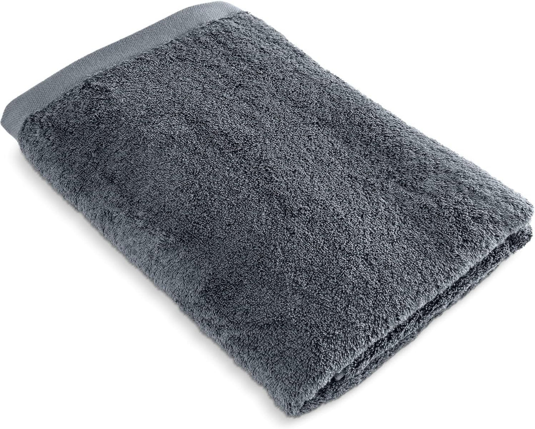 herzbach home Premium Badetuch 100 x 150 cm (anthrazit) – Grosses, weiches & saugstarkes Badehandtuc