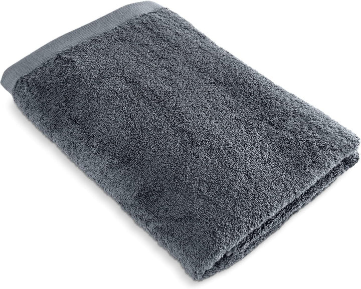 herzbach home Premium Badetuch 100 x 150 cm (anthrazit) – Grosses, weiches & saugstarkes Badehandtuc
