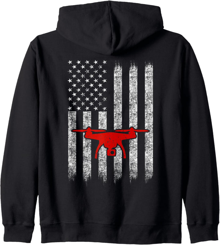 American Flag Silhouette Design Drone Kapuzenjacke