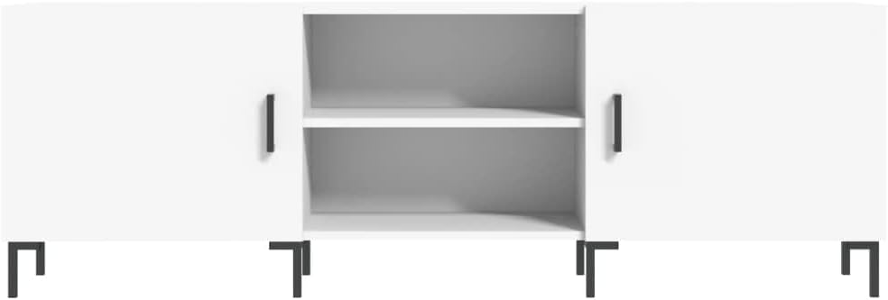 TV-Schrank, weiss, 150 x 30 x 50 cm, Holz, mehrschichtig, Eisen, TV-Schrank, TV-Konsole, Unterschran