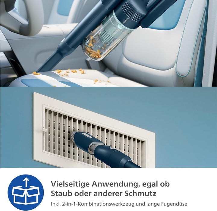 PHILIPS Akku-Staubsauger 5000-Serie Flex-it, Flexrohr, LED-Düse, Hartböden & Teppich, Fugendüse, 2-i