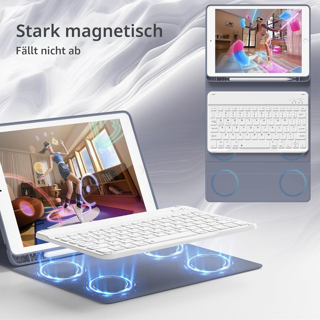 Tastatur Hülle für iPad 9. Generation / 8. Generation / 7.Generation 10,2 Zoll, Magnetisch Abnehmbar