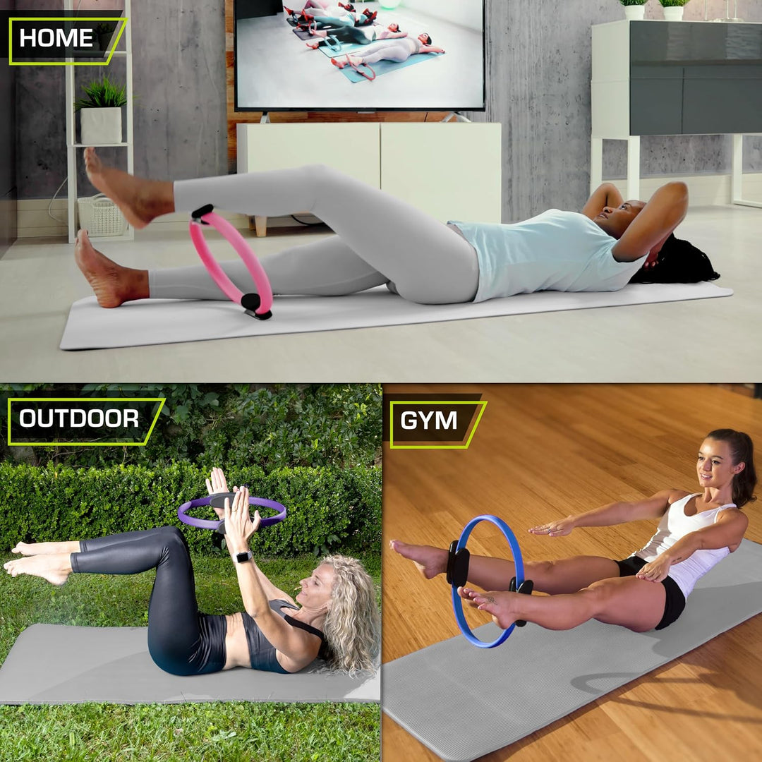 ProsourceFit Pilates-Widerstandsring, 35,6 cm, Dual-Grip-Griffe für Straffung und Fitness Violett, V