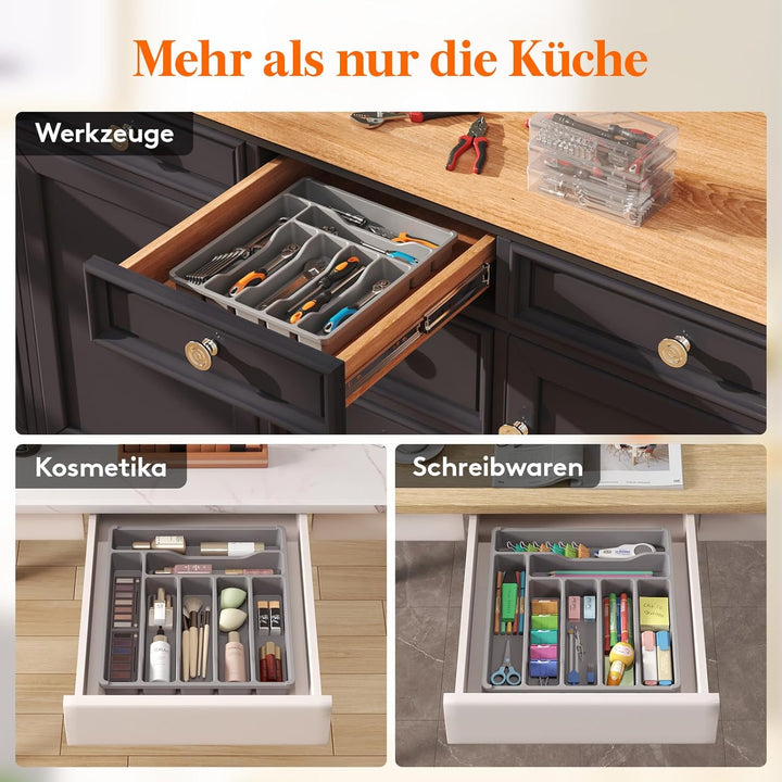 Lifewit Besteckkasten für Schubladen, Besteck Organizer Schublade Organizer Küche Kompakt Besteckein