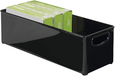 mDesign 8er-Set Schreibtisch Organizer mit Griffen – tragbares Schreibtisch Ordnungssystem aus Kunst