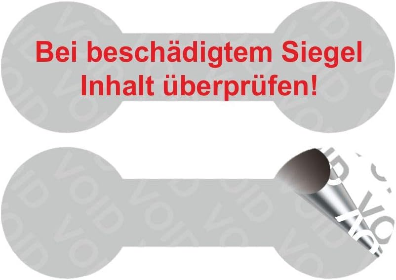 VOID Sicherheitsetiketten"Bei beschädigtem Siegel Inhalt prüfen!" auf Rolle - 60 x 20 mm (Rot - 1000