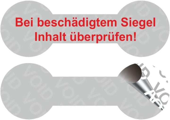 VOID Sicherheitsetiketten"Bei beschädigtem Siegel Inhalt prüfen!" auf Rolle - 60 x 20 mm (Rot - 1000