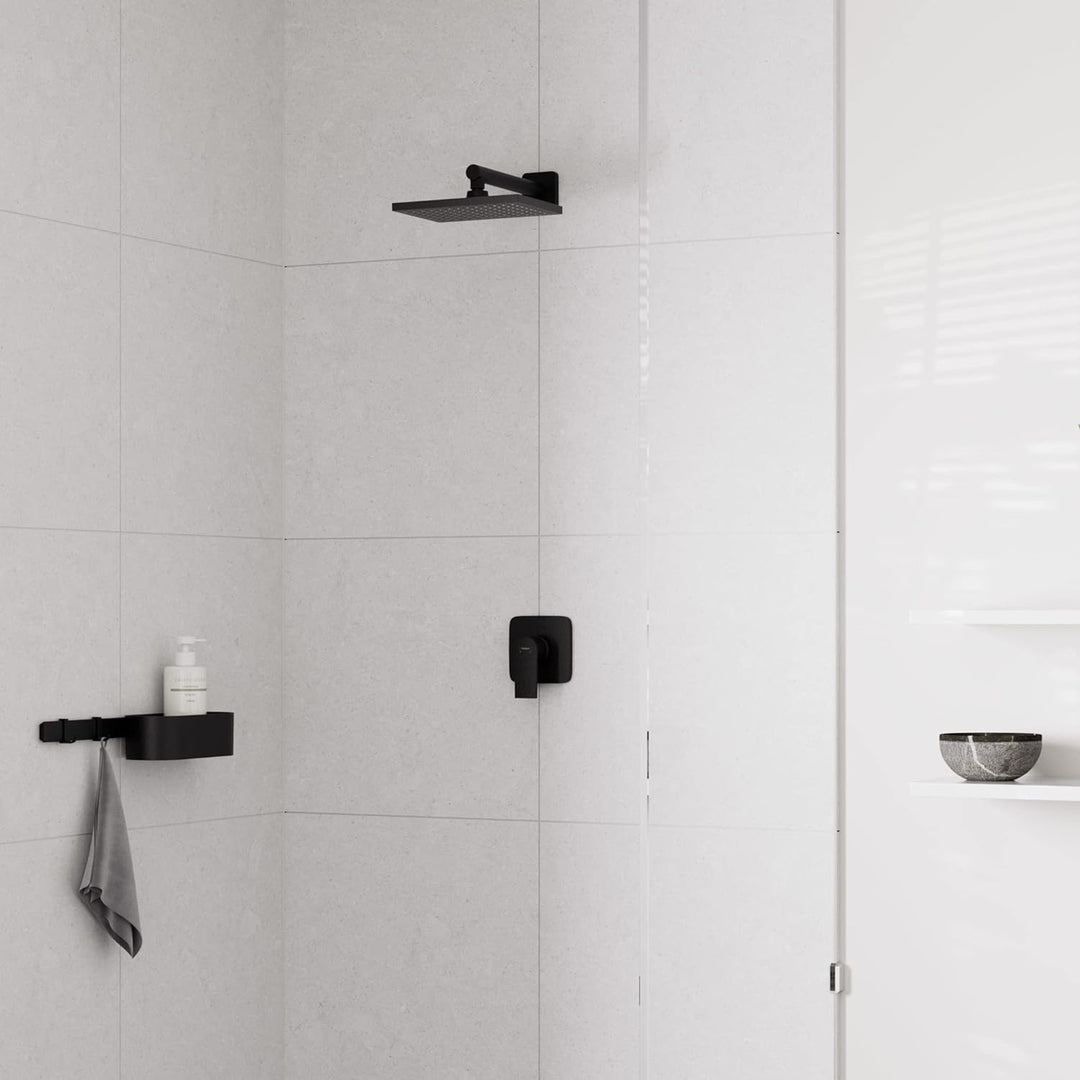 hansgrohe wassersparender Duschkopf Vernis Shape, Kopfbrause, Regendusche mit 1 Strahlart, Mattschwa