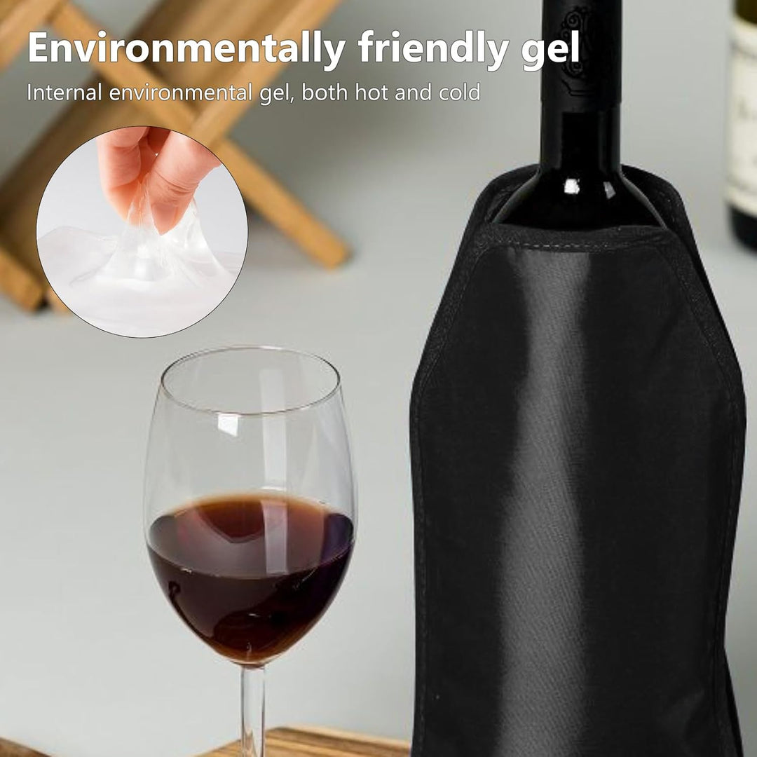 Weinkühler Manschette 4er Set, Kühlmanschette Wein, Flaschenkühler für Unterwegs, Kühlmanschette für