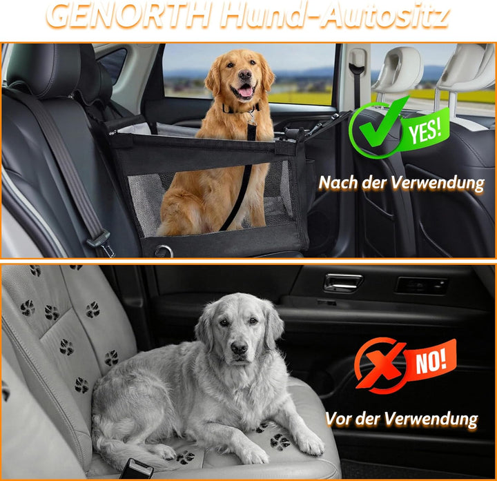 Hunde Autositz Extra Stabil & Sicher - Hundesitz Auto Rückbank Verstärkter, Wasserdichter Rutschfest