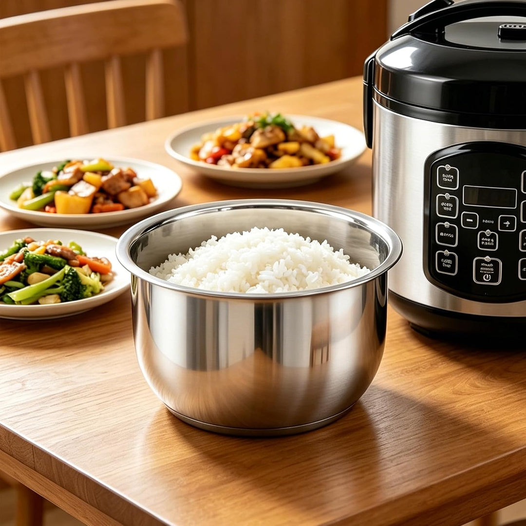 Linkidea Reiskocher Innentopf Ersatz, 304 Edelstahl Schnellkochtopf Topf, Multi-Cooker Ersatz Innens