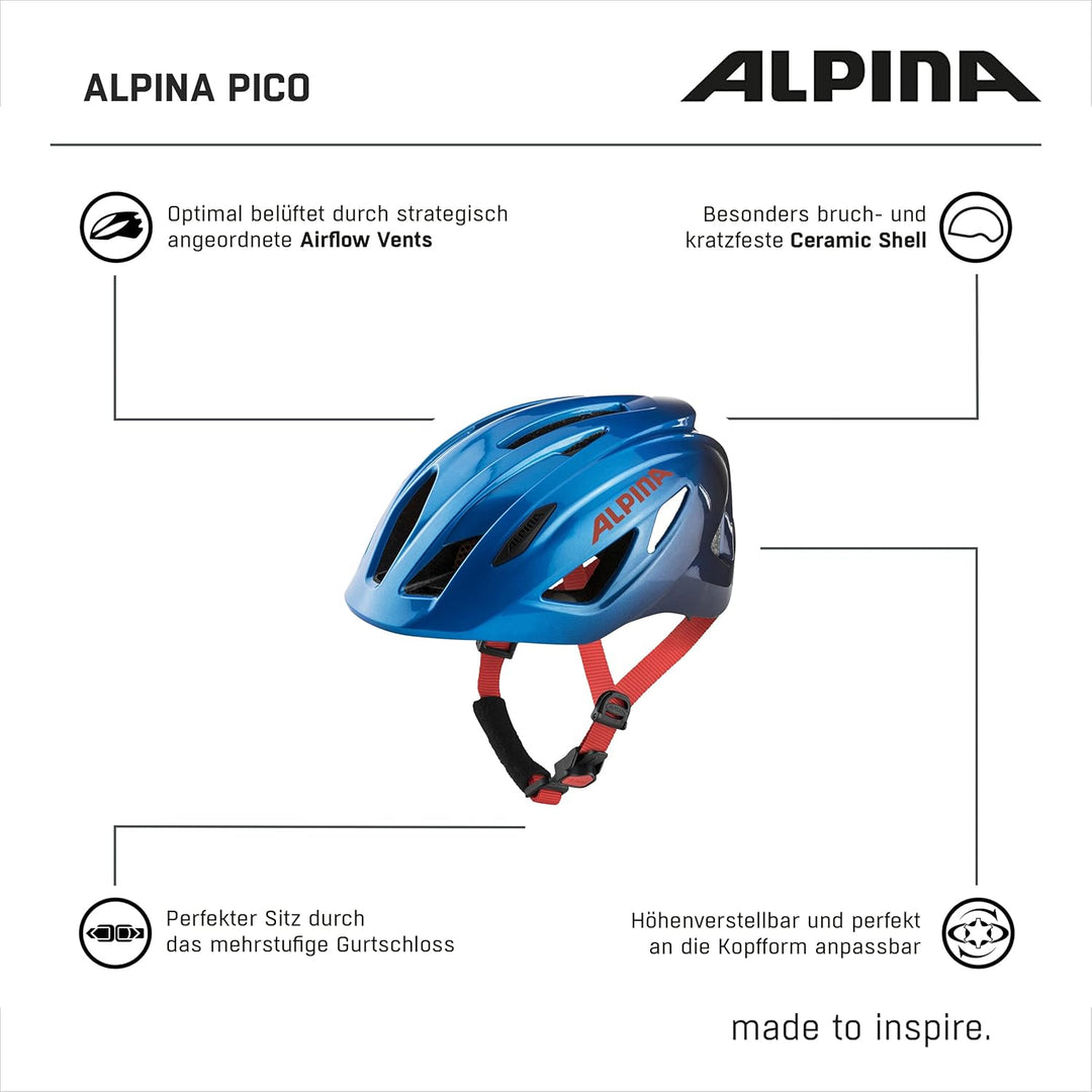ALPINA PICO - Leichter, Optimal Klimatisierter & Bruchfester Fahrradhelm Mit Fliegennetz Für Kinder