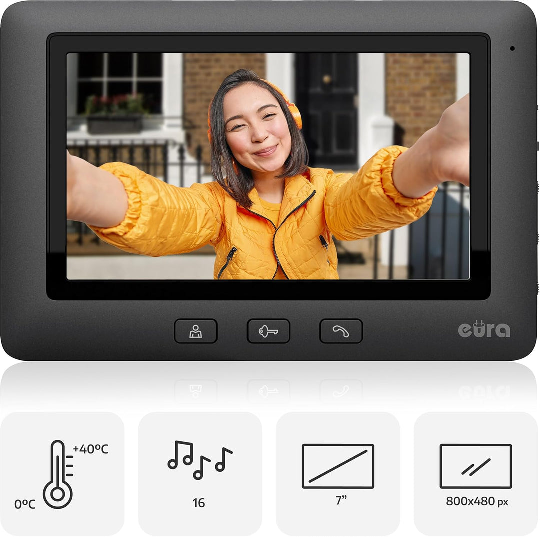 EURA VDP-45A3-TY Alpha+ TUYA Video-Türsprechanlage Gegensprechanlage WiFi, 4 Draht, 7-Zoll-Farbmonit