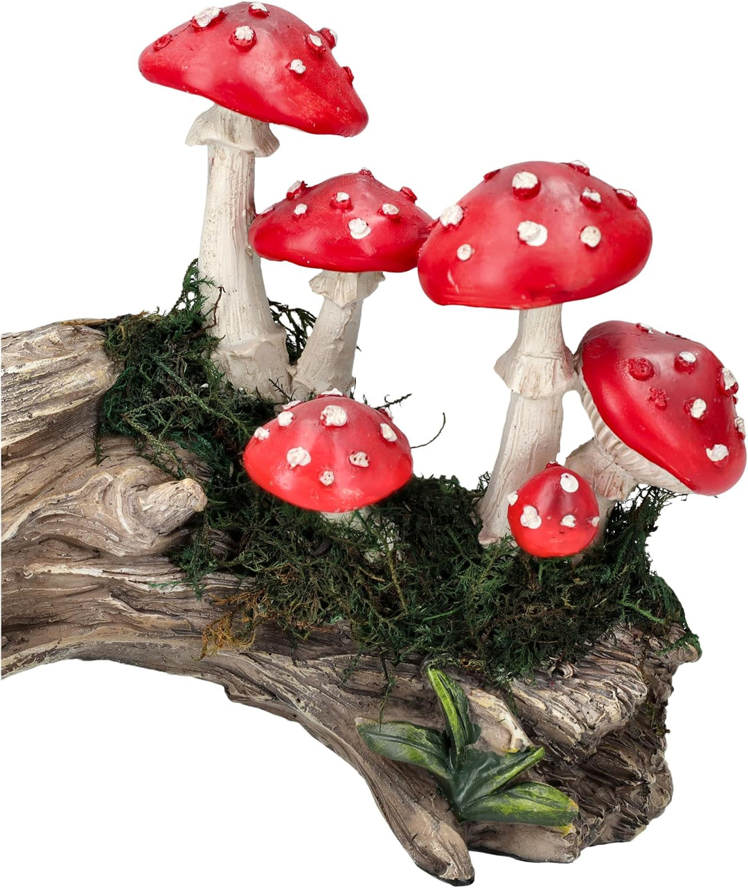 Figuren Shop GmbH Gartenfigur Pilze auf Baumstamm – Wetterbeständige Dekofigur mit Feenwald-Flair fü