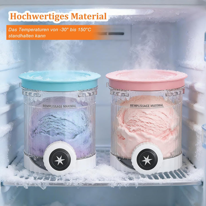 4 Stück Behälter für Ninja Creami Eismaschine NC701EU NC700 Serie, 480ML Creami Becher BPA-frei & Sp