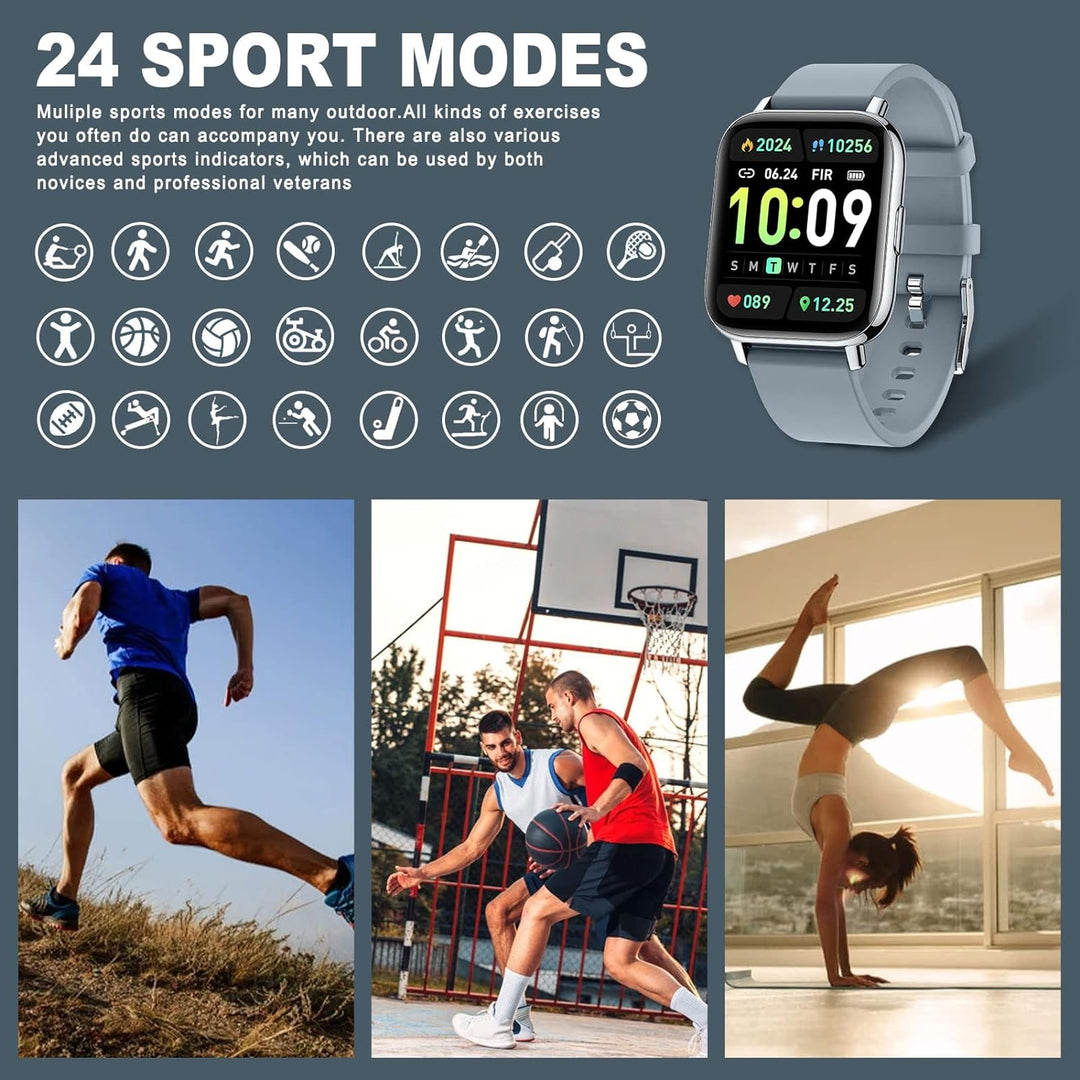 SUPBRO Smartwatch für Damen Herren Fitnessuhr mit Bluetooth Anruf 1,69" Touchscreen Fitness Tracker
