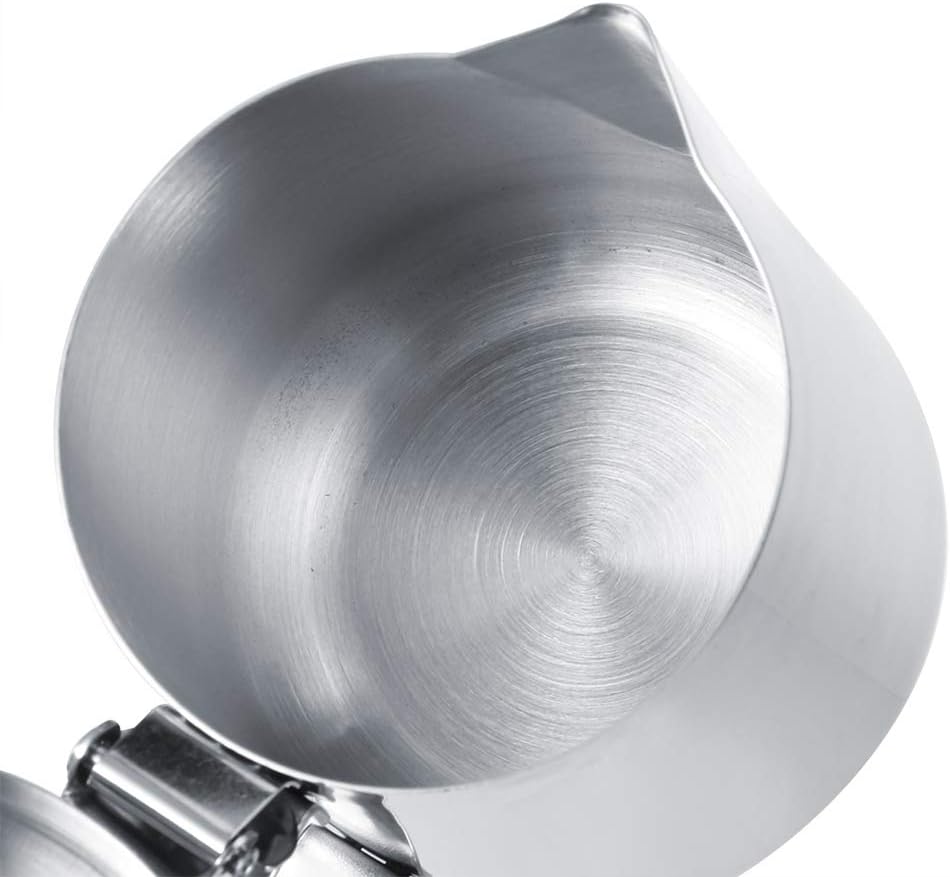 Milchkännchen mit Deckel, 600 ml/1000 ml, Milchaufschäumkännchen,Edelstahl Milchkännchen,Edelstahl-K