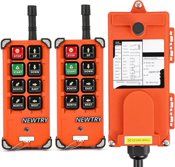 NEWTRY 220V Drahtlose Kran-Fernbedienung Doppelsender für Industrielles Elektrisches Hebezeug, Brück