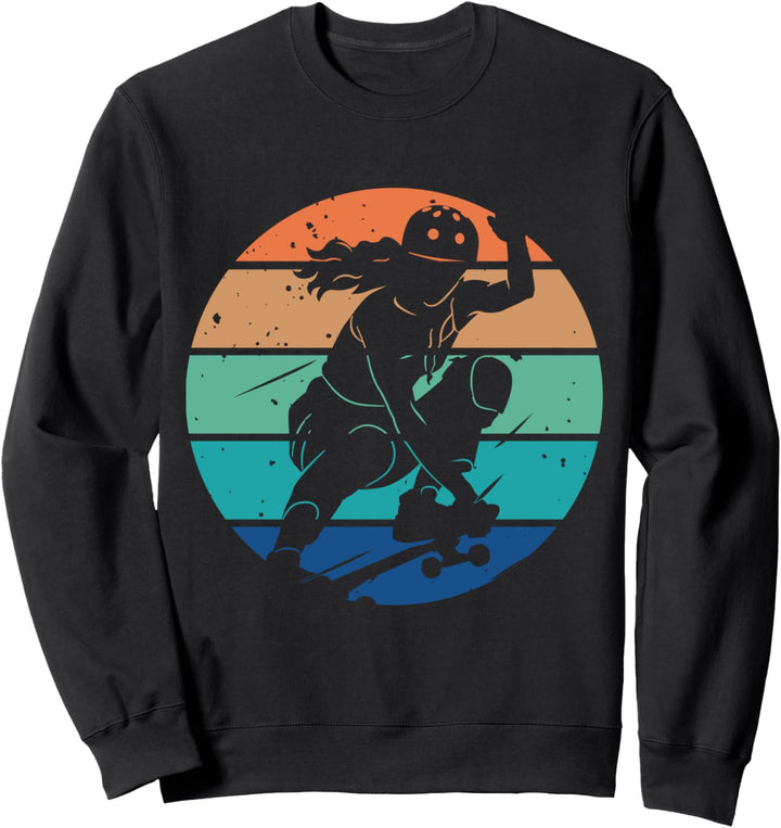 Retro Vintage Skateboard Mädchen Frau Sweatshirt