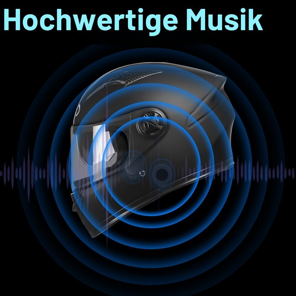 OBEST Motorradhelm-Headset, Bluetooth-Lautsprecher, kabellose Installation mit Fernbedienung, BT5.3