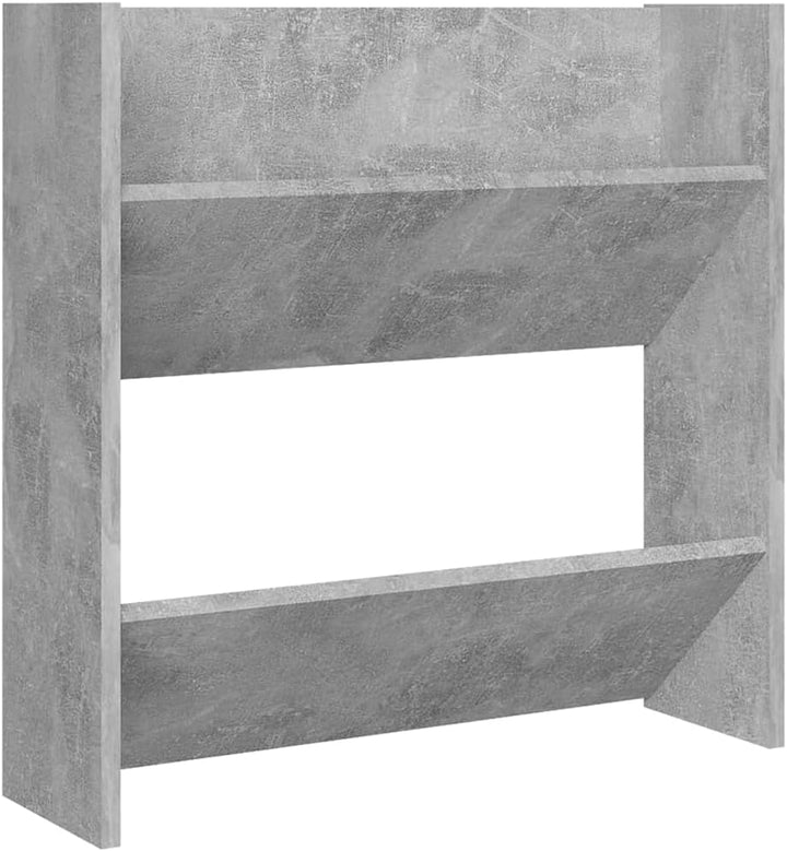 60x18x60 cm Wand Schuhschrank mit 2 Kippböden Schuhregal Schmal Betongrau Schuhbank Shoe Rack Schuhk