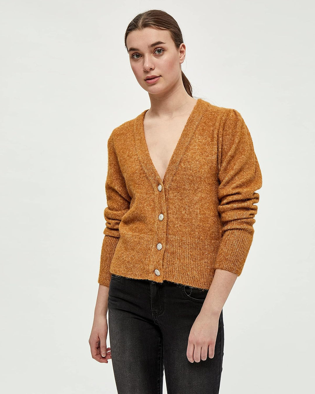 Desires Damen GEA Cardigan Strickjacke XXL 5835m Buckthorn Brown Mel, XXL 5835m Buckthorn Brown Mel