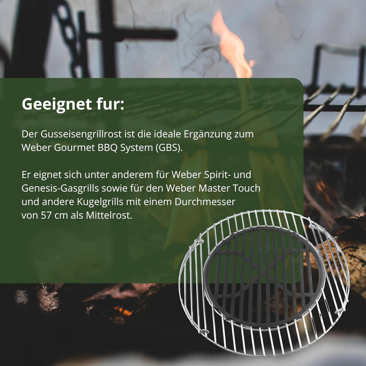HeRo24 Guss Rost ca.30 cm Erweiterung für Grillroste mit Loch optimal für das Steak Grillen
