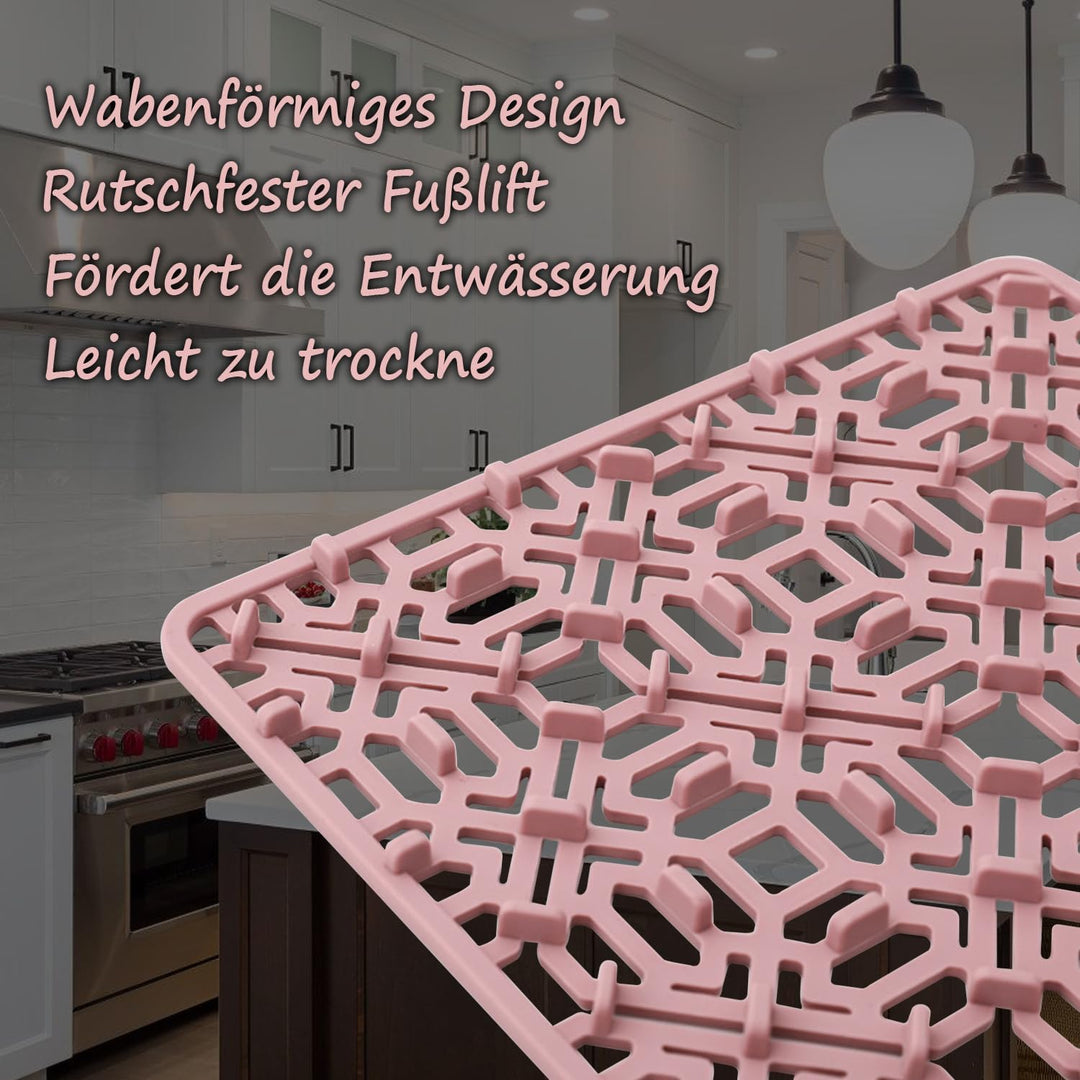 SpüLbeckeneinlage Silikon SpüLbeckenmatte Zuschneidbar, 30 X30x1.2cm, Silikon Abtropfmatte SpüLe, Hi