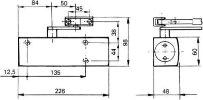 GEZE Türschliesser TS 2000 V, EN 2-5 ohne Gestänge, Flügelbreite 1250 mm, 1 Stück, silber, 404293803