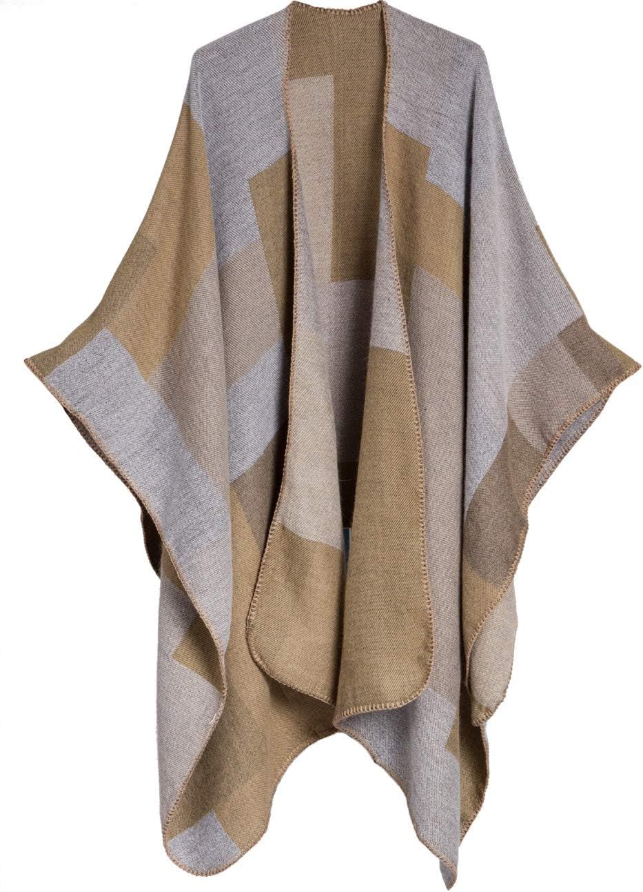 Caspar PON008 Damen Poncho Einheitsgrösse braun, Einheitsgrösse braun