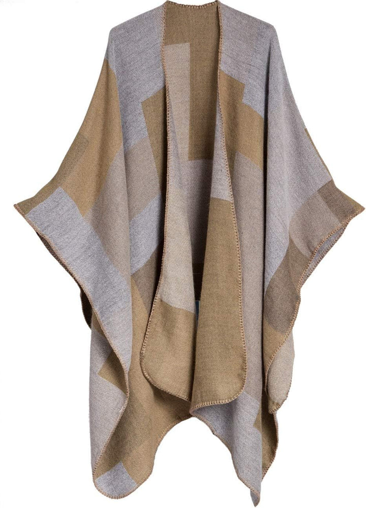 Caspar PON008 Damen Poncho Einheitsgrösse braun, Einheitsgrösse braun