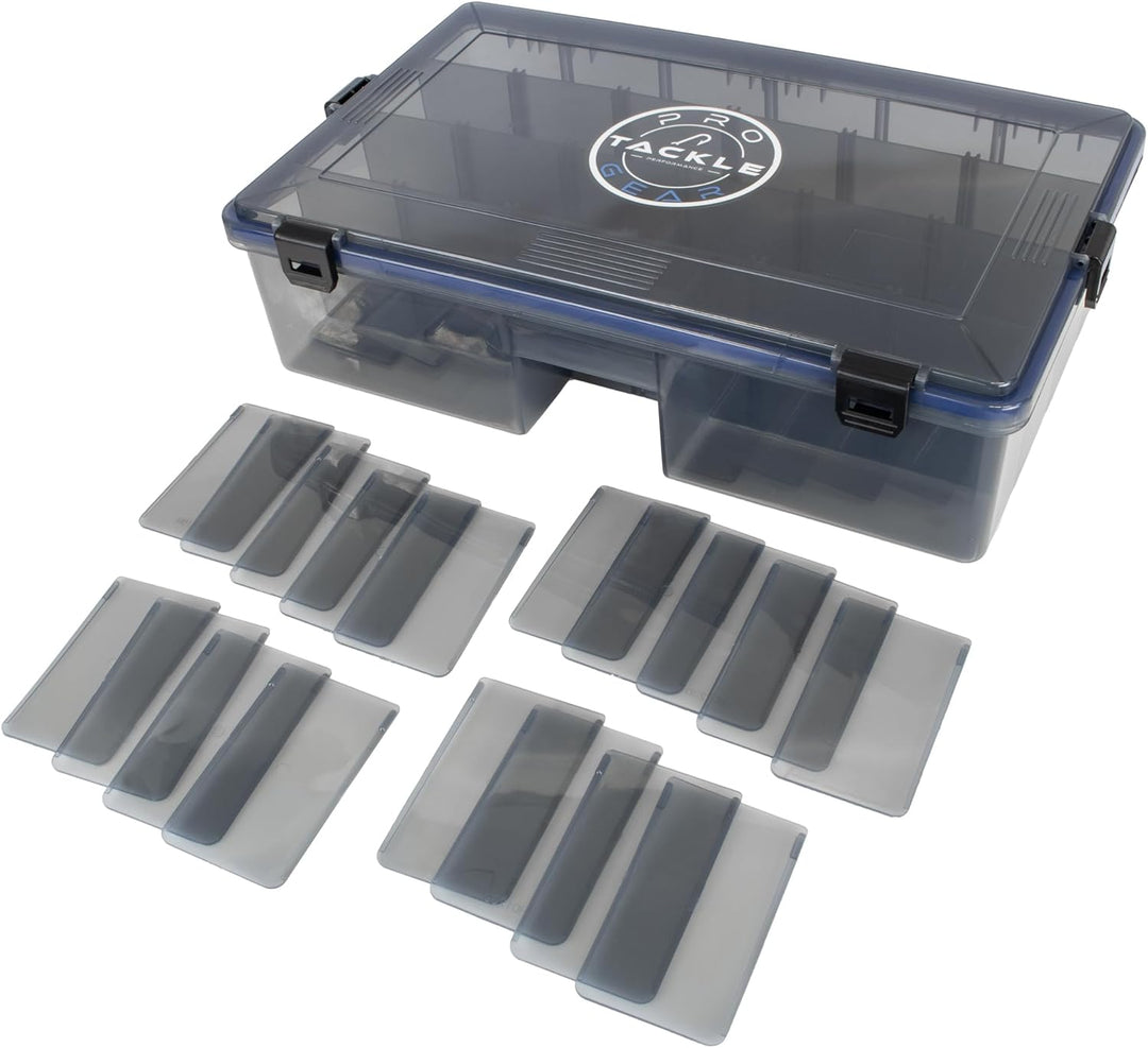 Pro Tackle Lure Box Shallow Köderbox Kunstköderbox Angelbox Tacklebox, grau, wasserdicht (Deep - 35,