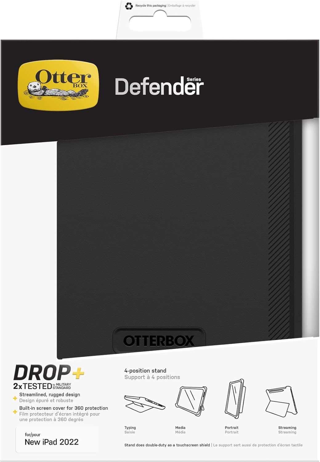 OtterBox Defender Hülle für iPad 10,9" (10. gen 2022), ultrarobuste Schutzhülle mit integriertem Dis