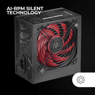 Mars Gaming MPIII850, Netzteil PC ATX 850W, 5 Jahre Garantie, Silent AI-RPM Technologie, 85% Wirkung