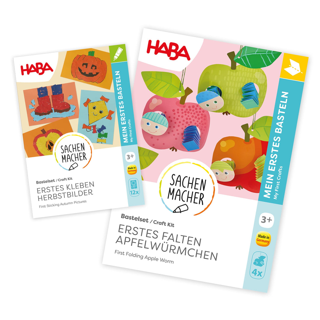 HABA Sachenmacher Bastelset Herbst für Kinder ab 3 Jahren – Kinder-Bastelsets mit Papier, Kleben & F