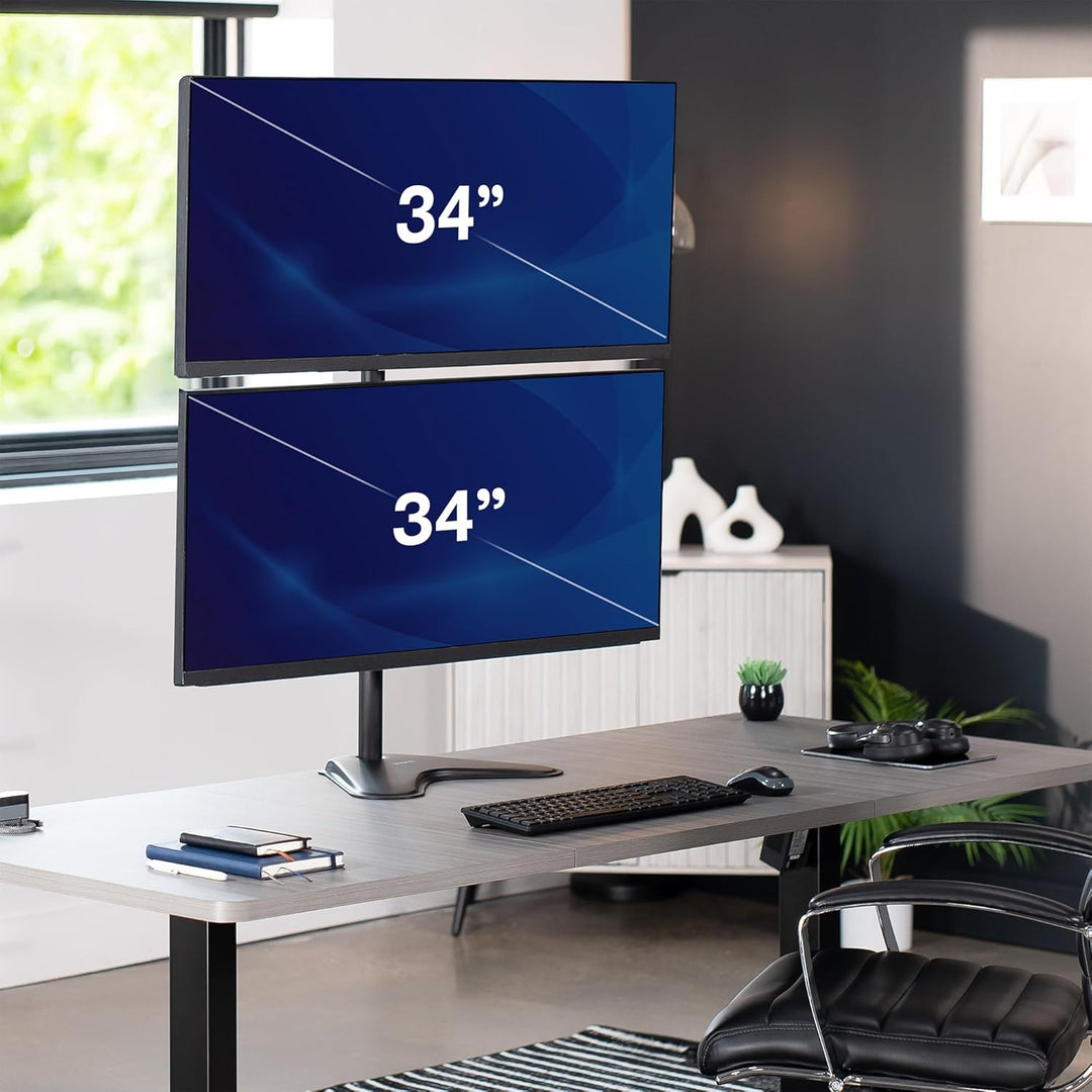 VIVO Stand-V002L Ständer für 2 Bildschirme bis zu 76,2 cm (30 Zoll) vertikal Vertikale Anordnung., V