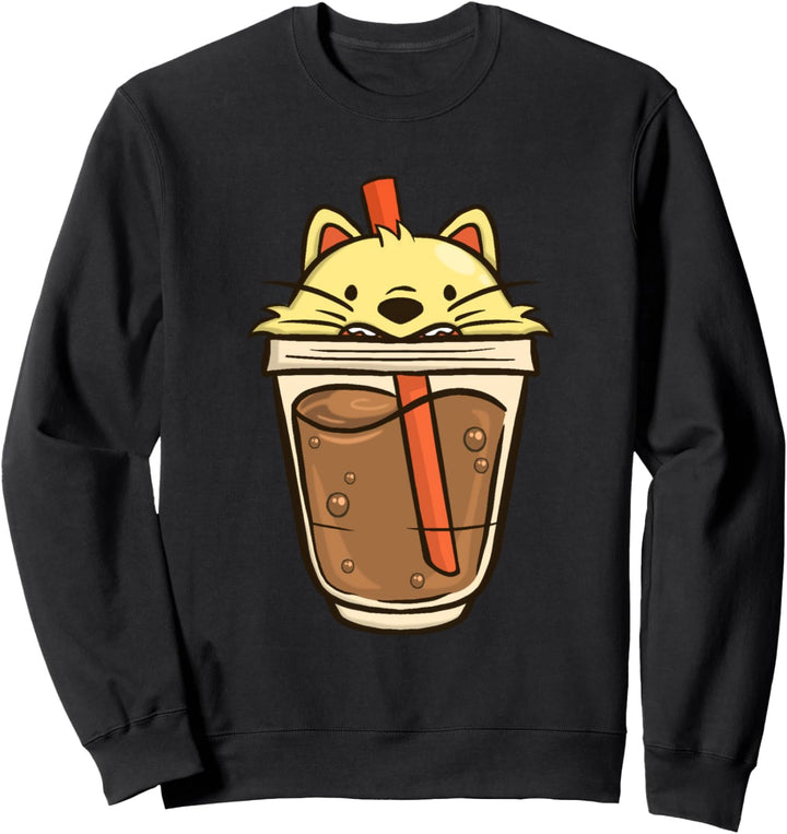Kawaii Katze Kaffeetasse Nettes Anime Kätzchen Sweatshirt