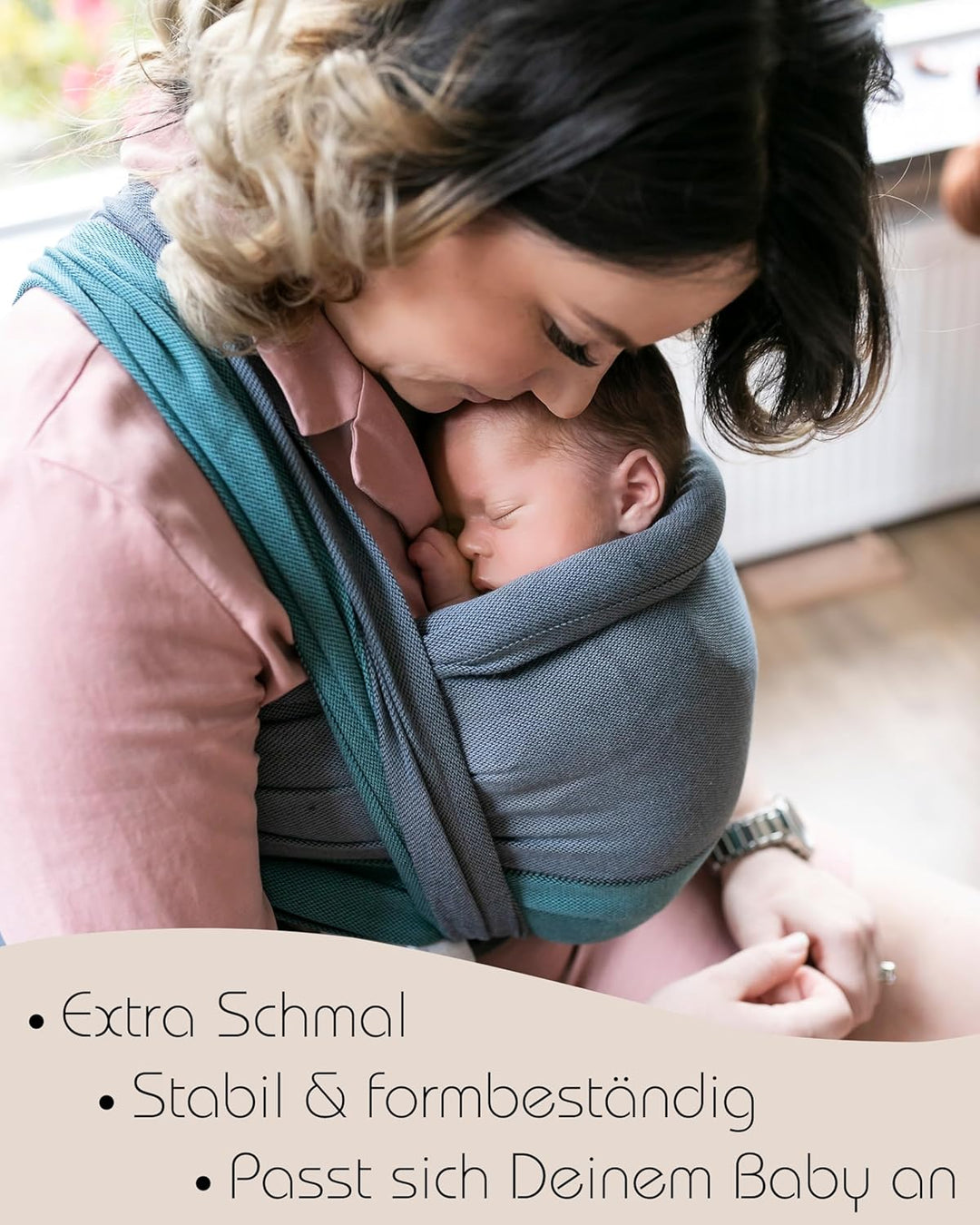 Hoppediz Frühchen-Babytragetuch ab Geburt, Forest 4,60 m | Ergonomisches Tragetuch, extra schmal für