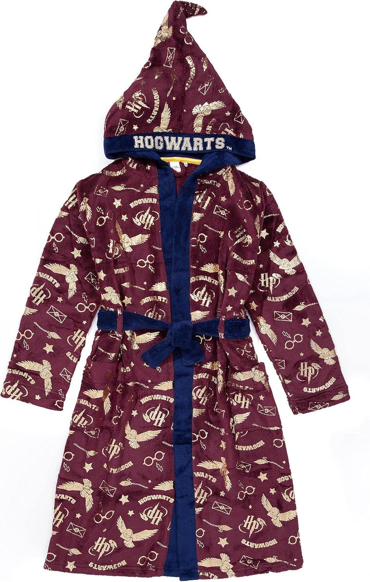 Harry Potter-Bademantel für Mädchen | Kinder Zwei Optionen Rot Hogwarts ODER Blau Hedwig Pyjama-Robe