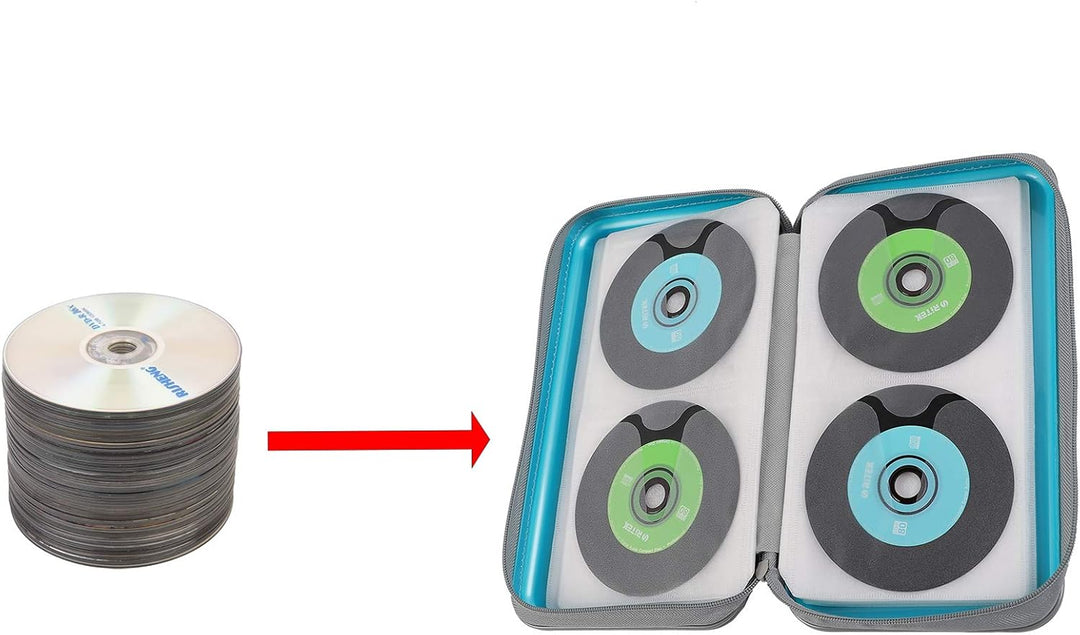 UENTIP CD Tasche,96 CD/DVD Tasche Hartplastik CD Taschen Aufbewahrung Schutzhülle DVD Lagerung CD Ta