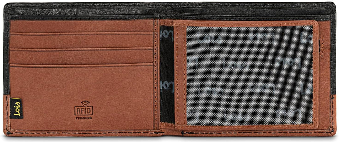 Lois - Geldbörse Herren Leder - Herren Geldbörsen Leder mit RFID Schutz - Geldbörse Herren Klein - G