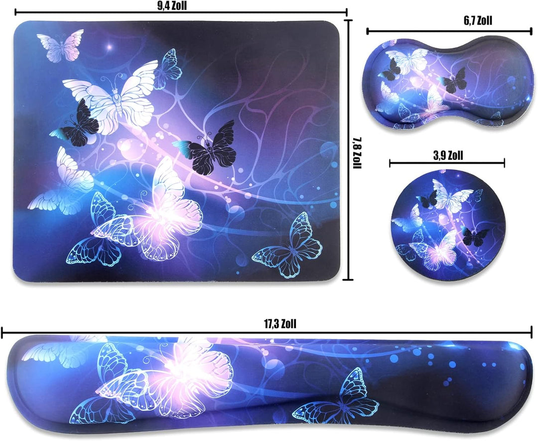 Handballenauflage Tastatur + Mauspad + Handgelenkauflage + Untersetzer, Memory Foam 4-in-1 Handgelen