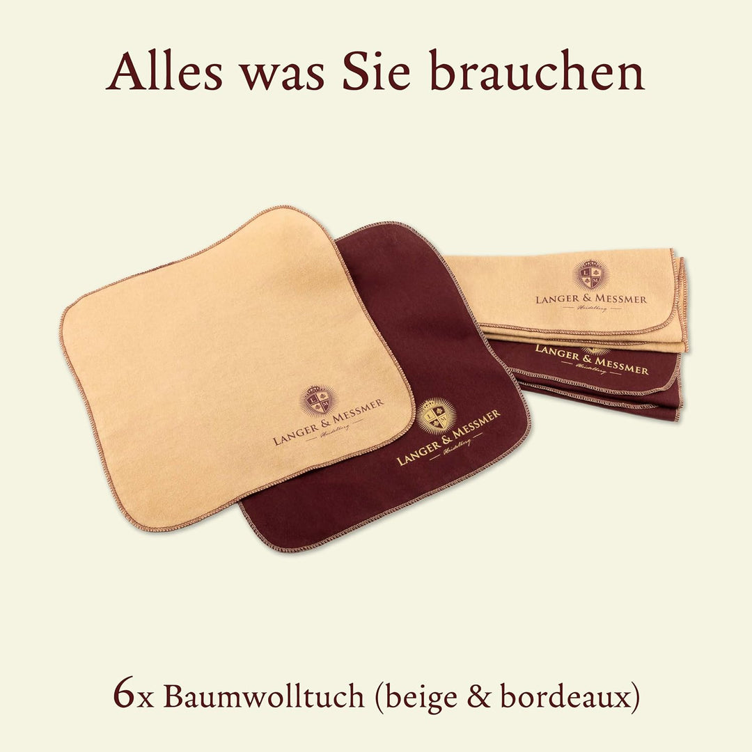 Langer & Messmer Poliertücher für Glattleder aus 100% Baumwolle im praktischen Set - Das Schuhputztu