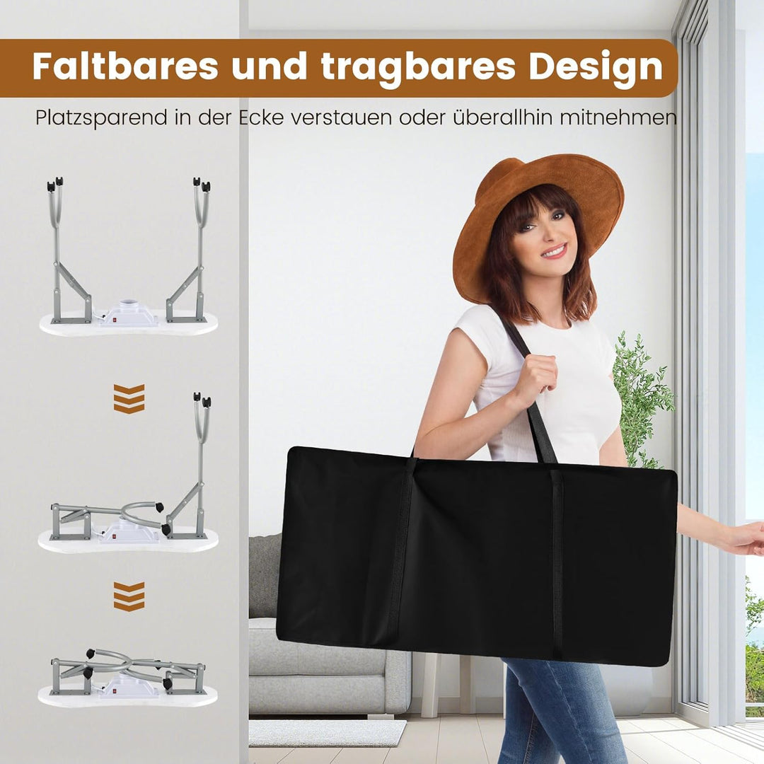 COSTWAY Maniküretisch klappbar, Nageltisch mit elektrischem Staubsammler, LED-Lampe, Handgelenkaufla
