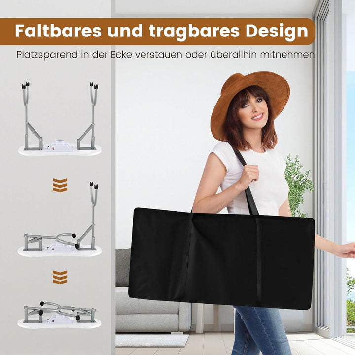 COSTWAY Maniküretisch klappbar, Nageltisch mit elektrischem Staubsammler, LED-Lampe, Handgelenkaufla