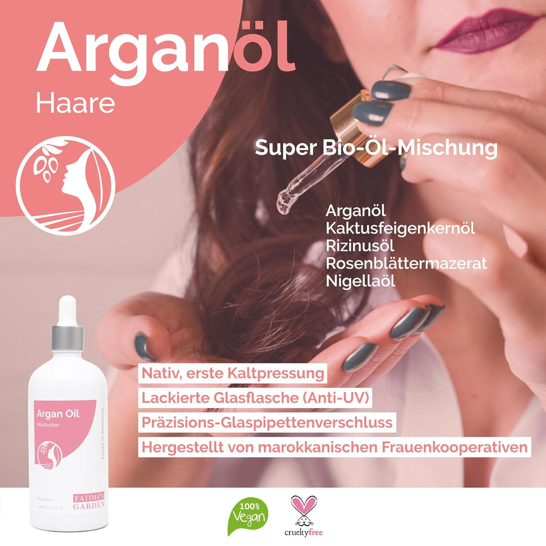 Fatima's Garden Haarserum - Mit Argan & Vitamin E, Haarreparatur, 100ml Haarserum 100 ml (1er Pack),