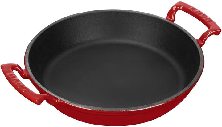 LAVA Gusseisen Rundpfanne Gusseisen massiv mit Doppelgriff Durchmesser (Ø) 24cm Rot Ø 24cm Rot, Ø 24